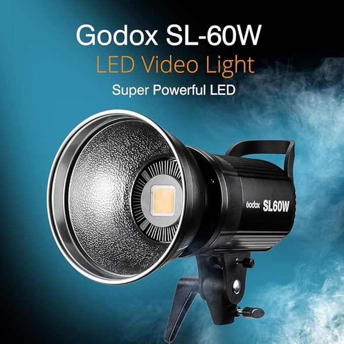 Godox SL - 60W with 80CMX80CM Softbox Grid Kit,Upgrade Version 60W 5600±300K Bowens Mount Led Continuous Video Light,433MHz Grouping System, for Video Recording - Letwell