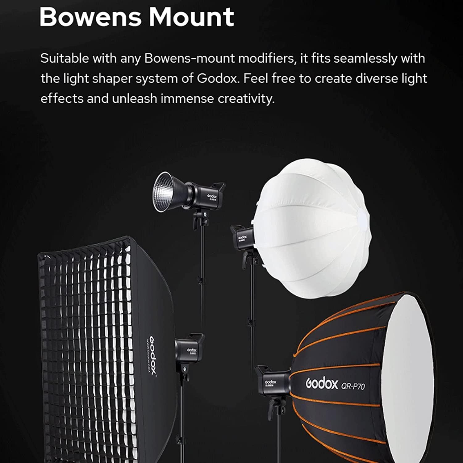Godox SL60IIBi 75W Bowens Mount Led Video Light,11 FX Effects CRI≥96 TLCI≥97 2800K - 6500K,16 Groups 32 Channels,2.4GHz Wireless/Bluetooth/Light Body Control,0% - 100% Brightness Adjustment - Letwell