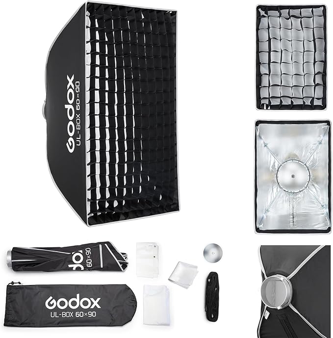 Godox Softbox Godox Quick Release Umbrella Softbox,Bowens Mount with Removable Front and Inner Diffusers/Grip/Diffuser Plate for Photography, Live Streaming,Location Portrait - Letwell