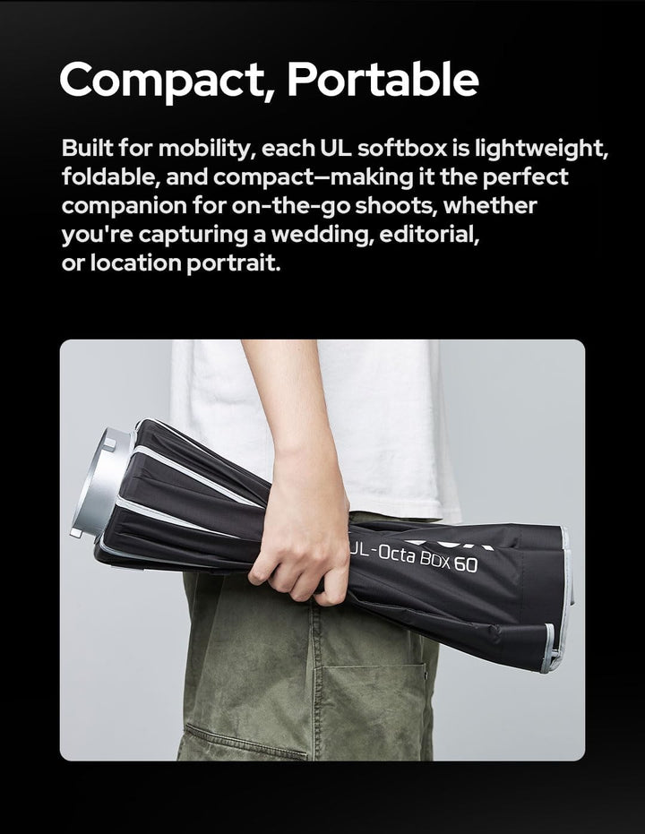Godox Softbox Godox Quick Release Umbrella Softbox,Bowens Mount with Removable Front and Inner Diffusers/Grip/Diffuser Plate for Photography, Live Streaming,Location Portrait - Letwell
