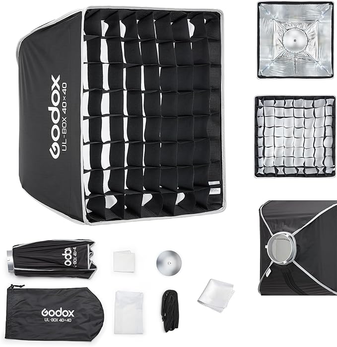 Godox Softbox Godox Quick Release Umbrella Softbox,Bowens Mount with Removable Front and Inner Diffusers/Grip/Diffuser Plate for Photography, Live Streaming,Location Portrait - Letwell