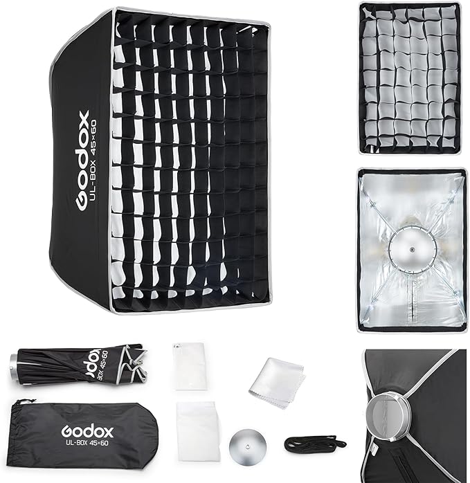 Godox Softbox Godox Quick Release Umbrella Softbox,Bowens Mount with Removable Front and Inner Diffusers/Grip/Diffuser Plate for Photography, Live Streaming,Location Portrait - Letwell