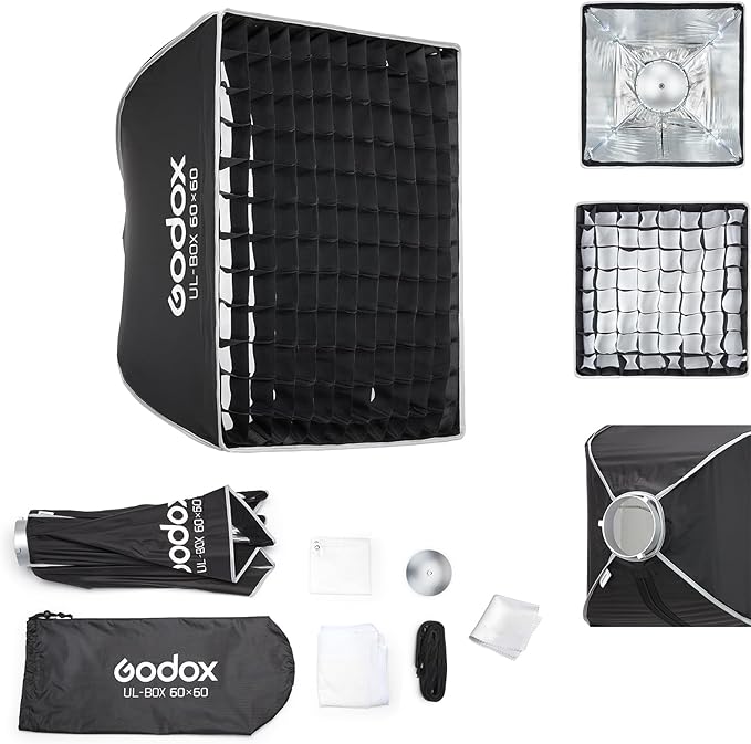 Godox Softbox Godox Quick Release Umbrella Softbox,Bowens Mount with Removable Front and Inner Diffusers/Grip/Diffuser Plate for Photography, Live Streaming,Location Portrait - Letwell