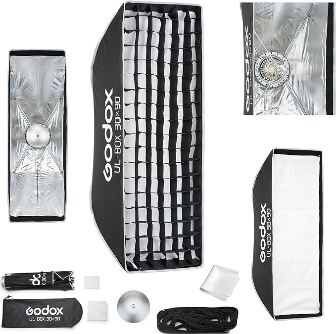 Godox Softbox Godox Quick Release Umbrella Softbox,Bowens Mount with Removable Front and Inner Diffusers/Grip/Diffuser Plate for Photography, Live Streaming,Location Portrait - Letwell