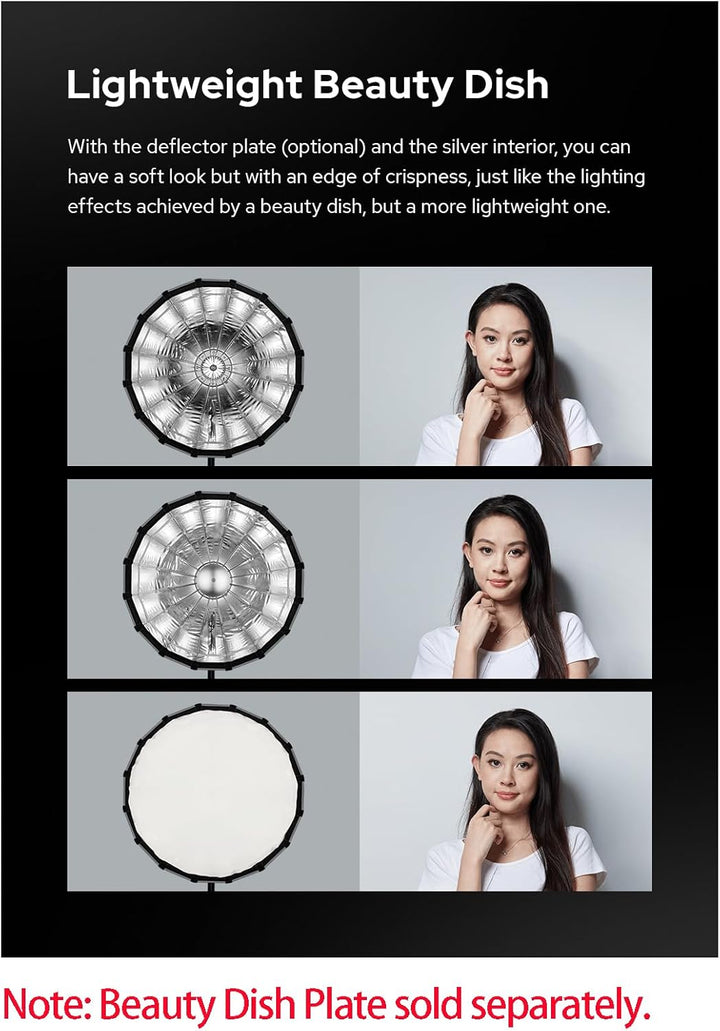 Godox Softbox Godox S65T 65cm/25.6in, Godox S85T 85cm/33.5in, S120T 120cm/47.3in Quick Release Umbrella Softbox, Bowens Mount with Removable Front and Inner Diffusers for Photography, Live Streaming and Travel - Letwell