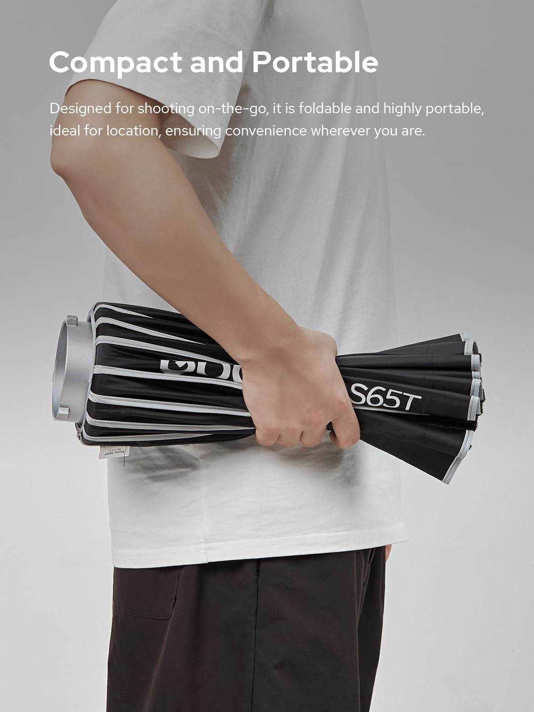 Godox Softbox Godox S65T 65cm/25.6in, Godox S85T 85cm/33.5in, S120T 120cm/47.3in Quick Release Umbrella Softbox, Bowens Mount with Removable Front and Inner Diffusers for Photography, Live Streaming and Travel - Letwell