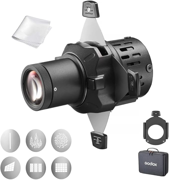 Godox SP36K Projection Attachments with 36° Lens, for Godox RS60R RS60Bi MS60R MS60BI, Compact Design with Changeable Lenses, a 360°Rotatable Body, a Wide Range of Lighting Effect - Letwell