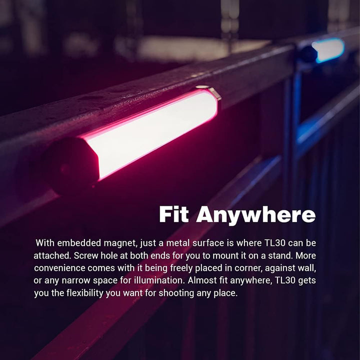 Godox TL30 Full - Color RGB Tube Light, CRI 97 TLCI 99 Accurate Color, RGB CCT HSI Mode, 2700k - 6500K Adjustable, 13 Fx Light Effect, APP Control Support, Brightness Adjustable, Magnet Design - Letwell