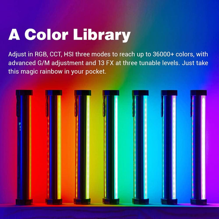 Godox TL30 Full - Color RGB Tube Light, CRI 97 TLCI 99 Accurate Color, RGB CCT HSI Mode, 2700k - 6500K Adjustable, 13 Fx Light Effect, APP Control Support, Brightness Adjustable, Magnet Design - Letwell