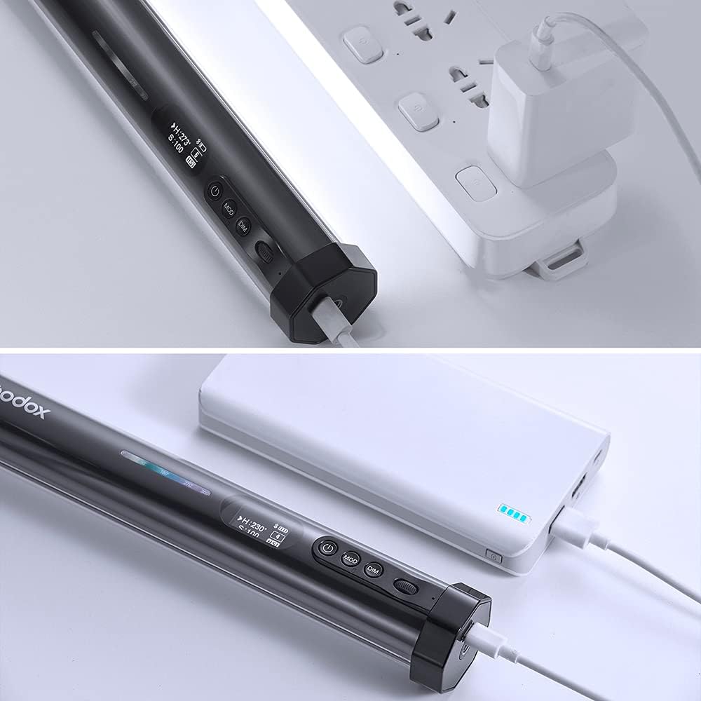 Godox TL30 Full - Color RGB Tube Light, CRI 97 TLCI 99 Accurate Color, RGB CCT HSI Mode, 2700k - 6500K Adjustable, 13 Fx Light Effect, APP Control Support, Brightness Adjustable, Magnet Design - Letwell
