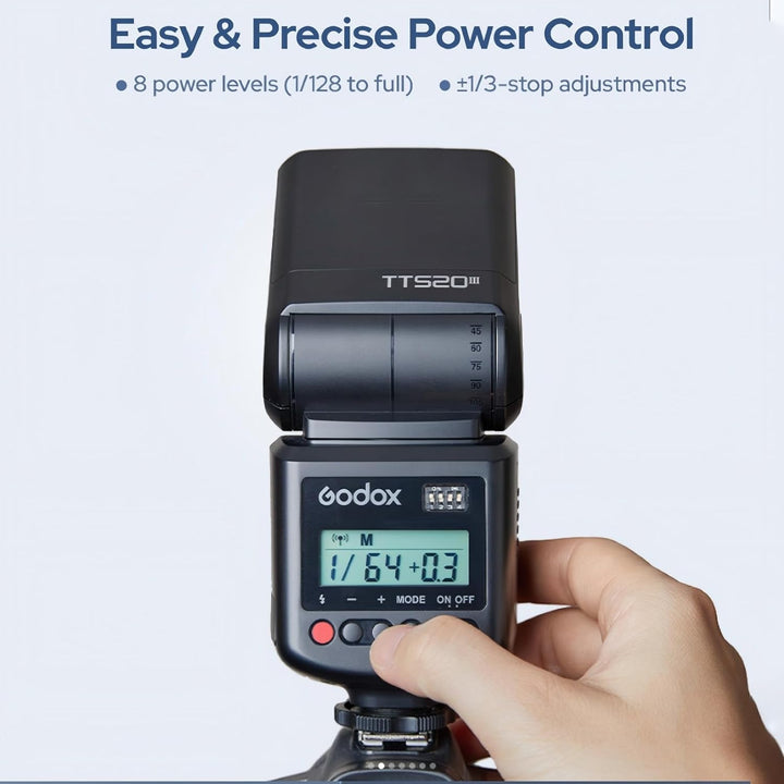 Godox TT520 III TT520III Camera Flash - Godox TT520 II TT520II Upgraded, 433MHz GN33 Manual Flash with RT - 16 Transmitter, 1/128 - 1/1Power(±1/3 - stop), S1/S2 Mode,Compatible w/Center - Pin Hotshoe Cameras - Letwell