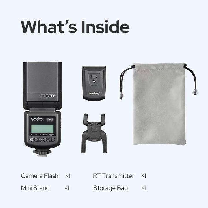 Godox TT520 III TT520III Camera Flash - Godox TT520 II TT520II Upgraded, 433MHz GN33 Manual Flash with RT - 16 Transmitter, 1/128 - 1/1Power(±1/3 - stop), S1/S2 Mode,Compatible w/Center - Pin Hotshoe Cameras - Letwell