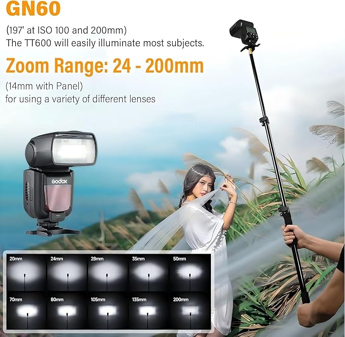 Godox TT600 Speedlite Flash with Built - in 2.4G Wireless Transmission for Canon, Nikon, Pentax, Olympus and Other Digital Cameras with Standard Hotshoe - Letwell