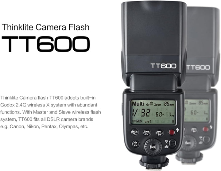 Godox TT600 Speedlite Flash with Built - in 2.4G Wireless Transmission for Canon, Nikon, Pentax, Olympus and Other Digital Cameras with Standard Hotshoe - Letwell