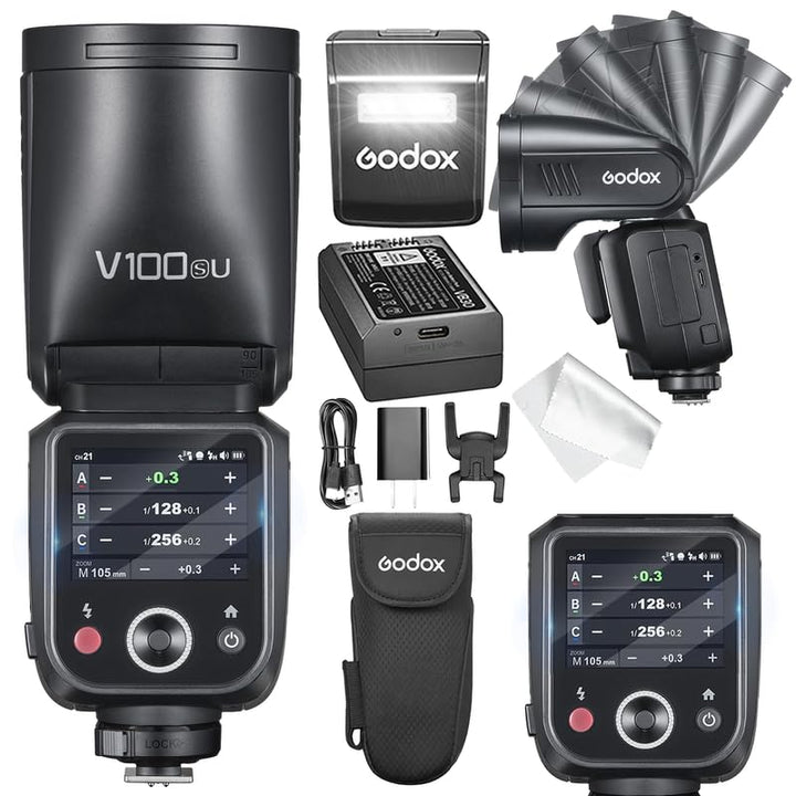 GODOX V100 S GODOX Flash for Sony – Global Shutter,Touchscreen Control,100W TTL Camera Flash GODOXV1 for Sony Upgraded,70 Full Power Consecutive Flashes, Camera Flash for a7iii etc - Letwell