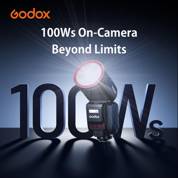 GODOX V100 S GODOX Flash for Sony – Global Shutter,Touchscreen Control,100W TTL Camera Flash GODOXV1 for Sony Upgraded,70 Full Power Consecutive Flashes, Camera Flash for a7iii etc - Letwell