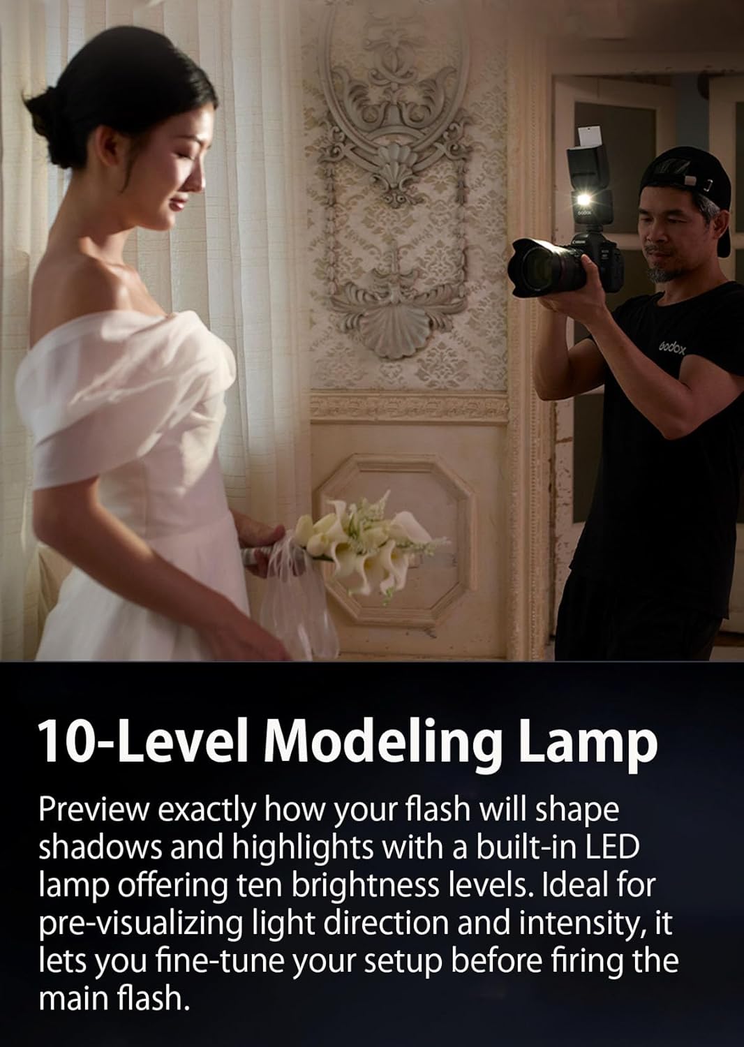 Godox V480 GODOX TTL Flash – GN50/1.7s Recycle/650 Flash Time/HSS/Smart Distance Readout/10 Level LED Modeling lamp/2.0” Touchscreen/2.4G Wireless System/TTL Camera Flash - Letwell