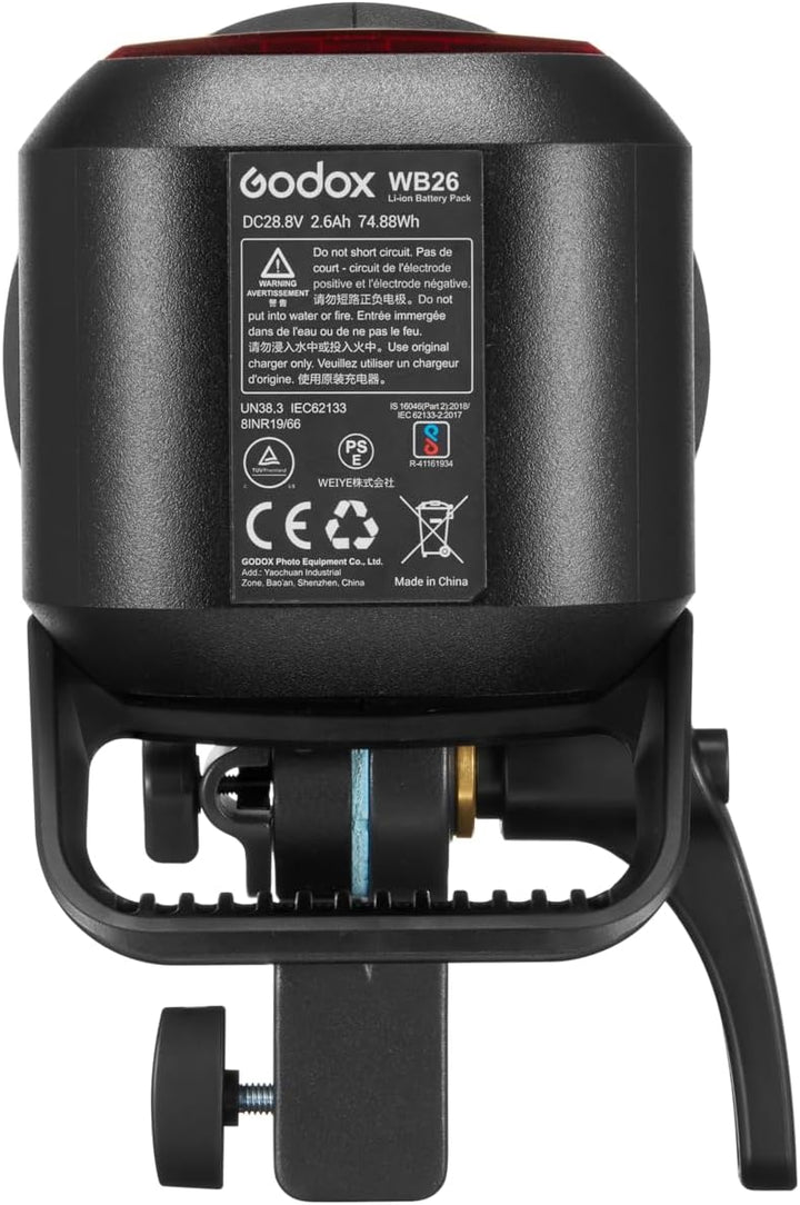 GODOX WB26 WB26A Battery for AD600Pro II AD600Pro - 【Upgraded Version】 Rechargeable Li - ion Replacement, DC 28.8V 2.6Ah 74.88Wh – Also Compatible with Flashpoint XPLOR 600PRO II and XPLOR 600PRO - Letwell