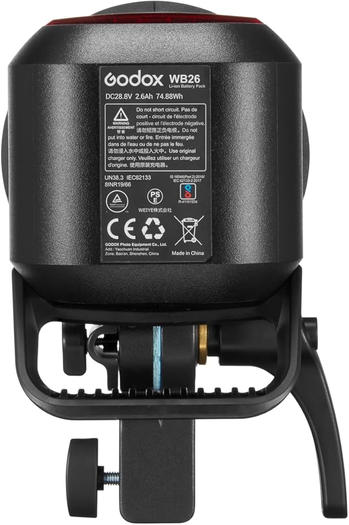 GODOX WB26 WB26A Battery for AD600Pro II AD600Pro - 【Upgraded Version】 Rechargeable Li - ion Replacement, DC 28.8V 2.6Ah 74.88Wh – Also Compatible with Flashpoint XPLOR 600PRO II and XPLOR 600PRO - Letwell