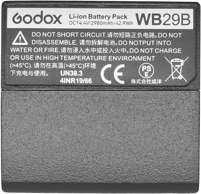 GODOX WB29B WB29A WB29 Battery, Compatible AD200Pro II AD200 Pro II AD200 Pro II AD200Pro AD200 Flash, DC14.4V/2980mAh/42.9Wh - Letwell