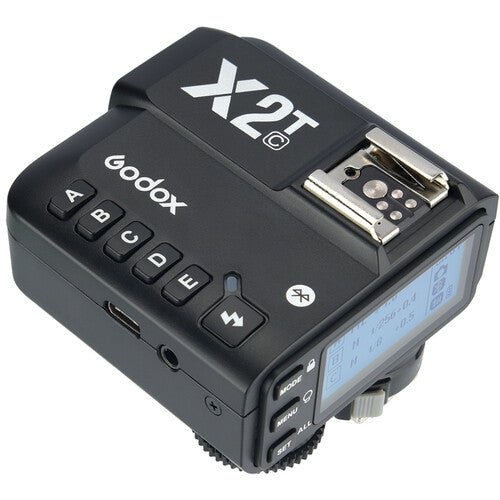 Godox X2T TTL Wireless Flash Trigger, Bluetooth Connection, 1/8000s HSS, 5 Separate Group Buttons, Relocated Control - Wheel, New Hotshoe Locking, New AF Assist Light - Letwell