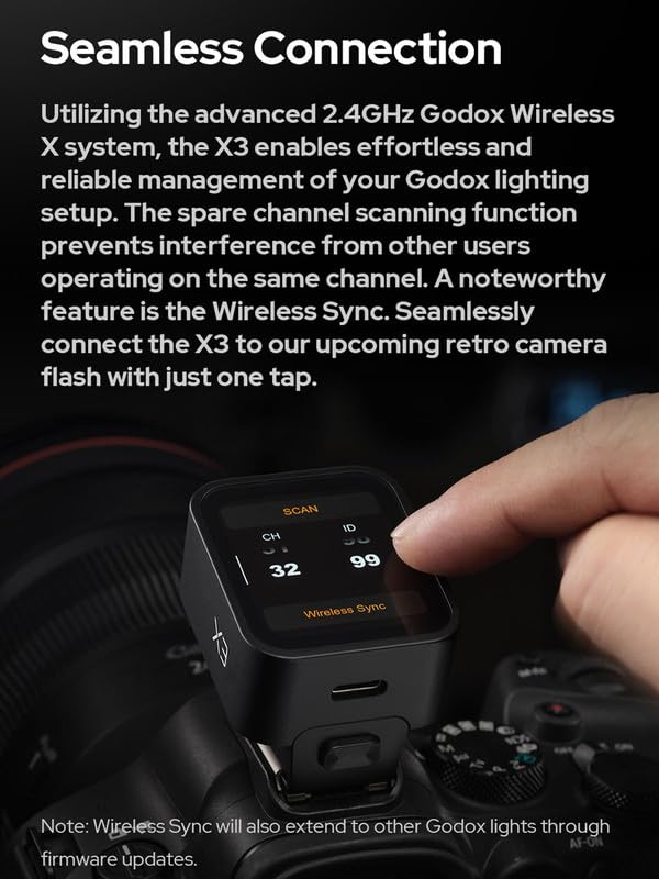 Godox X3 Trigger for 𝗦𝗼𝗻𝘆 【 Godox Trigger for Sony X3 S 】 X3S TTL Wireless Flash Trigger for 𝗦𝗼𝗻𝘆, OLED Touchscreen Flash Transmitter,Built - in Lithium Battery Perfectly for GODOX V1 GODOX V100 - Letwell