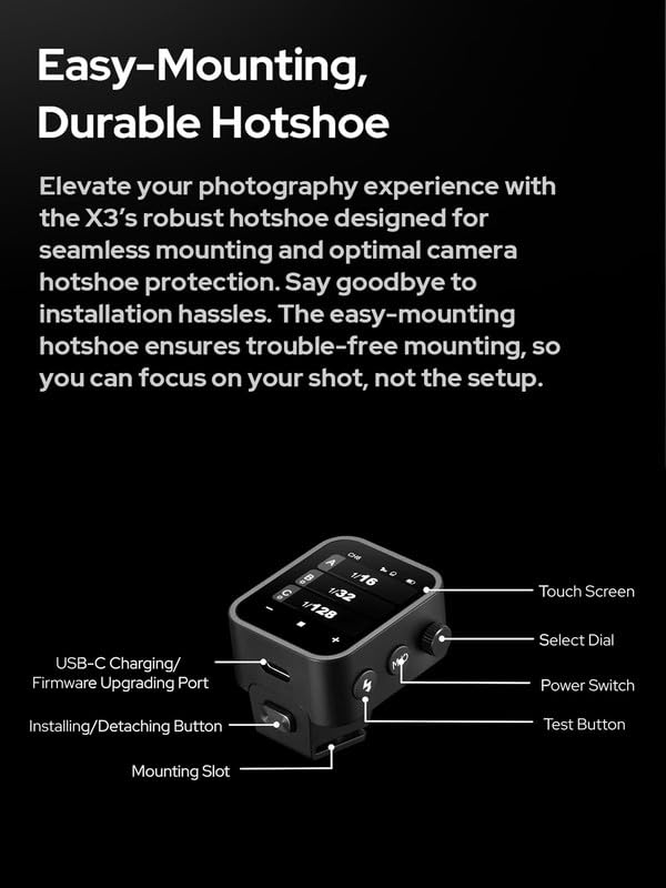 Godox X3 Trigger for 𝗦𝗼𝗻𝘆 【 Godox Trigger for Sony X3 S 】 X3S TTL Wireless Flash Trigger for 𝗦𝗼𝗻𝘆, OLED Touchscreen Flash Transmitter,Built - in Lithium Battery Perfectly for GODOX V1 GODOX V100 - Letwell