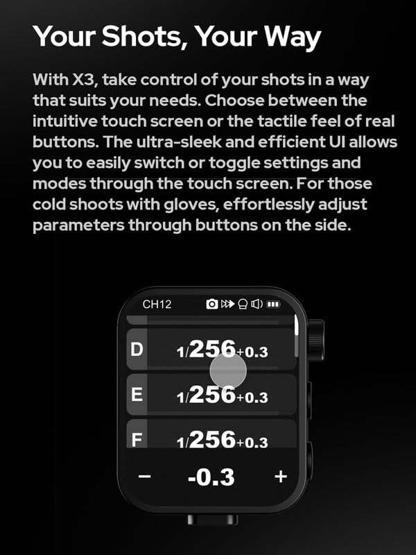 Godox X3 Trigger for 𝗦𝗼𝗻𝘆 【 Godox Trigger for Sony X3 S 】 X3S TTL Wireless Flash Trigger for 𝗦𝗼𝗻𝘆, OLED Touchscreen Flash Transmitter,Built - in Lithium Battery Perfectly for GODOX V1 GODOX V100 - Letwell
