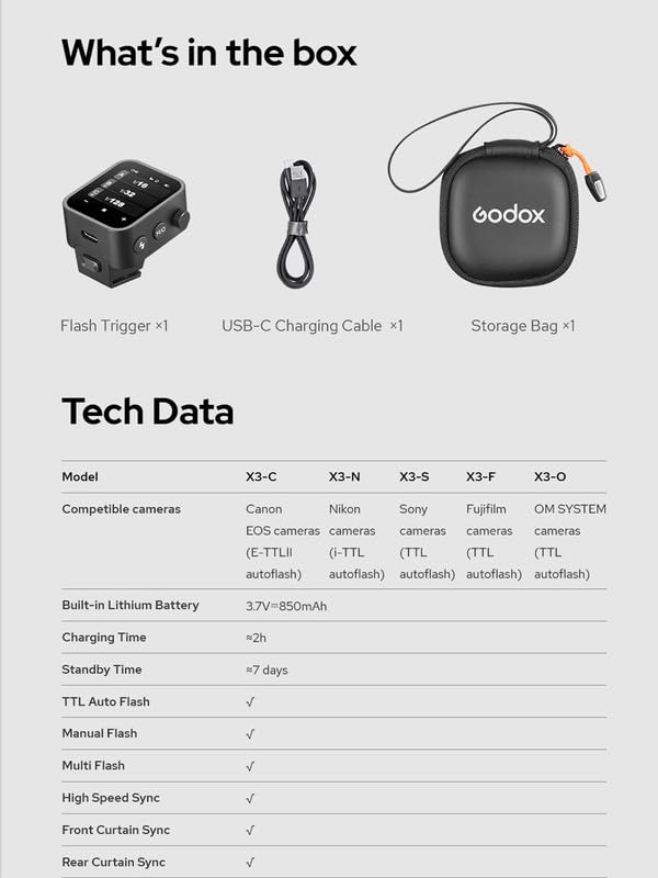 Godox X3 Trigger for 𝗦𝗼𝗻𝘆 【 Godox Trigger for Sony X3 S 】 X3S TTL Wireless Flash Trigger for 𝗦𝗼𝗻𝘆, OLED Touchscreen Flash Transmitter,Built - in Lithium Battery Perfectly for GODOX V1 GODOX V100 - Letwell