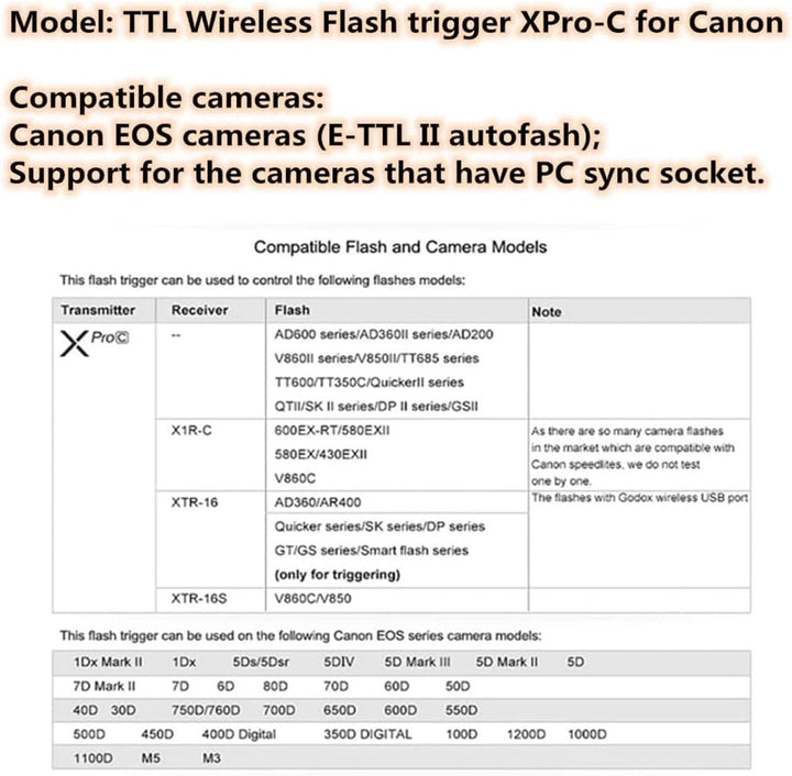 Godox Xpro TTL Wireless Flash Trigger for 1/8000s HSS TTL - Convert - Manual Function Large Screen Slanted Design 5 Dedicated Group Buttons 11 Customizable Functions - Letwell