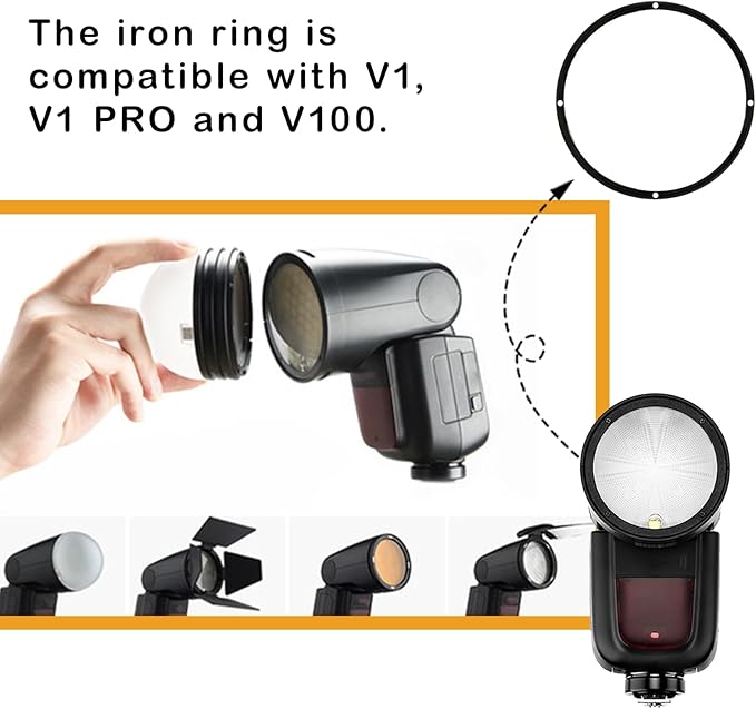 Iron Ring Modifier Mount for Godox V100 U, for V1 U, for V1PRO U - Letwell
