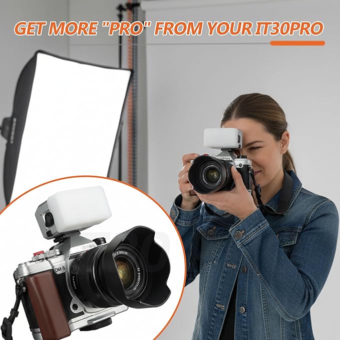 IT30 Pro Diffuser, Flash Diffuser for Godox IT30 Pro IT30PRO, Compatible with GODOX IT30ProS IT30ProF IT30ProC IT30ProN IT30ProO Mini Flash, Soft Even Lighting Without Harsh Glare, Easy to Install - Letwell
