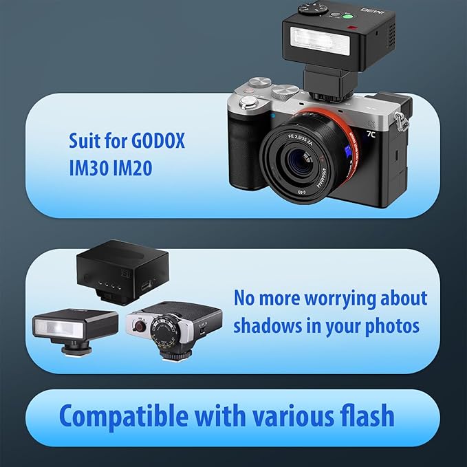 Standard Hot Shoe Riser Adapter for Godox IM30 IM20 Mini Flash, Raises Flash Height to Reduce Lens Shadow, for Zeniko ZF04 ZF08 Flash, for Ulanzi SL01, for Mealight F1 F1S Mini Flash, for VILTROX Z1 - Letwell